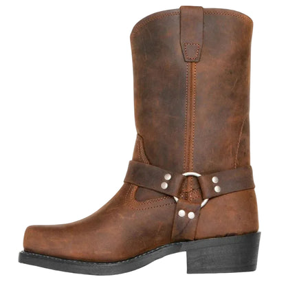 Bottes Femme à Enfiler Mi-Mollet avec Bride Harnais
