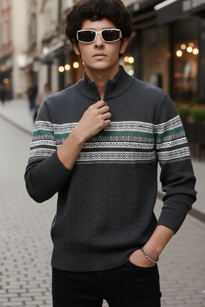 Pull Demi-Zip | Adrien – Gris Cendré