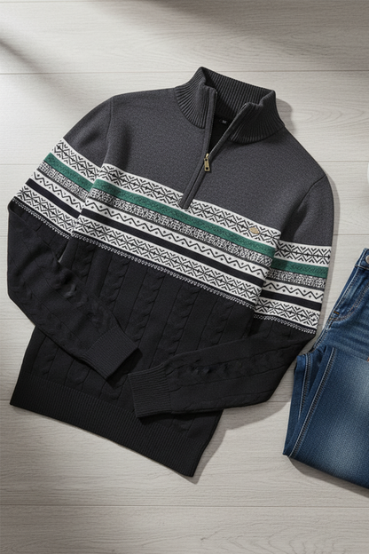 Pull Demi-Zip | Adrien – Gris Cendré