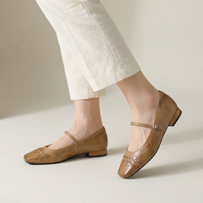 Ballerines Mary Jane à bout carré et texture tressée pour femme 10