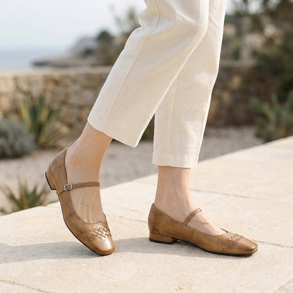 Ballerines Mary Jane à bout carré et texture tressée pour femme 11