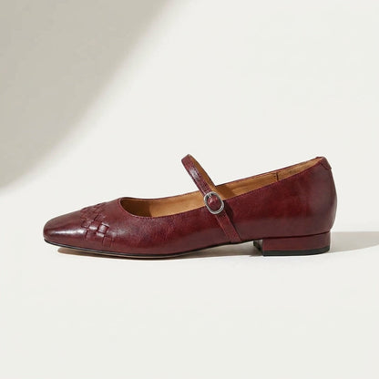 Ballerines Mary Jane à bout carré et texture tressée pour femme 12