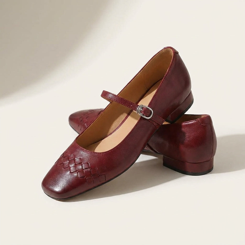 Ballerines Mary Jane à bout carré et texture tressée pour femme 3