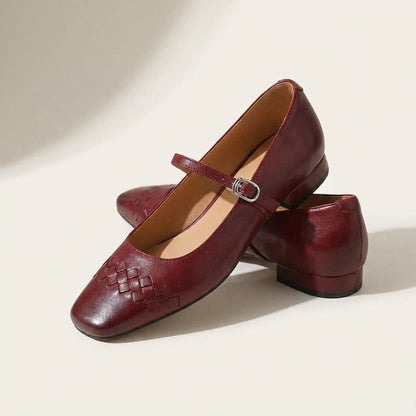 Ballerines Mary Jane à bout carré et texture tressée pour femme 3