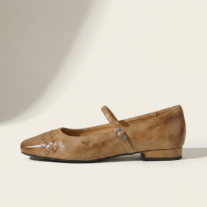 Ballerines Mary Jane à bout carré et texture tressée pour femme 8