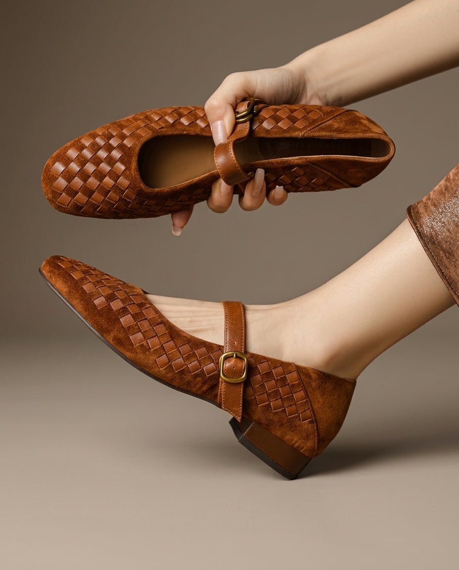 Ballerines Mary Jane tressées pour femme avec bride à boucle 2