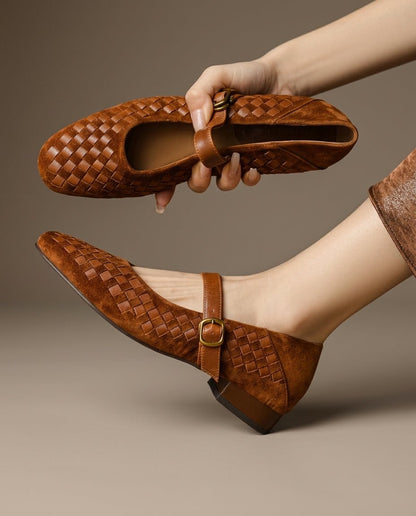 Ballerines Mary Jane tressées pour femme avec bride à boucle 2