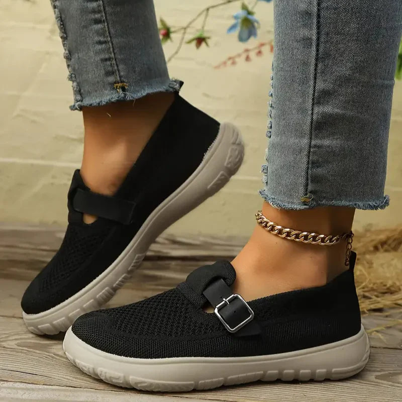 Ballerines à enfiler Mary Jane en maille pour femme 3
