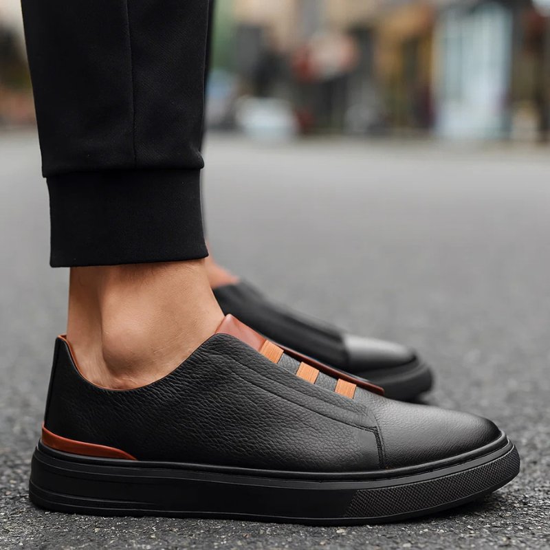 Baskets à enfiler pour homme avec détail de bride contrastante 4