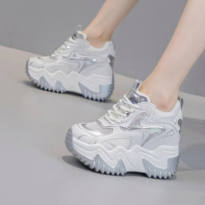 Baskets chunky à lacets en maille pour femme 7