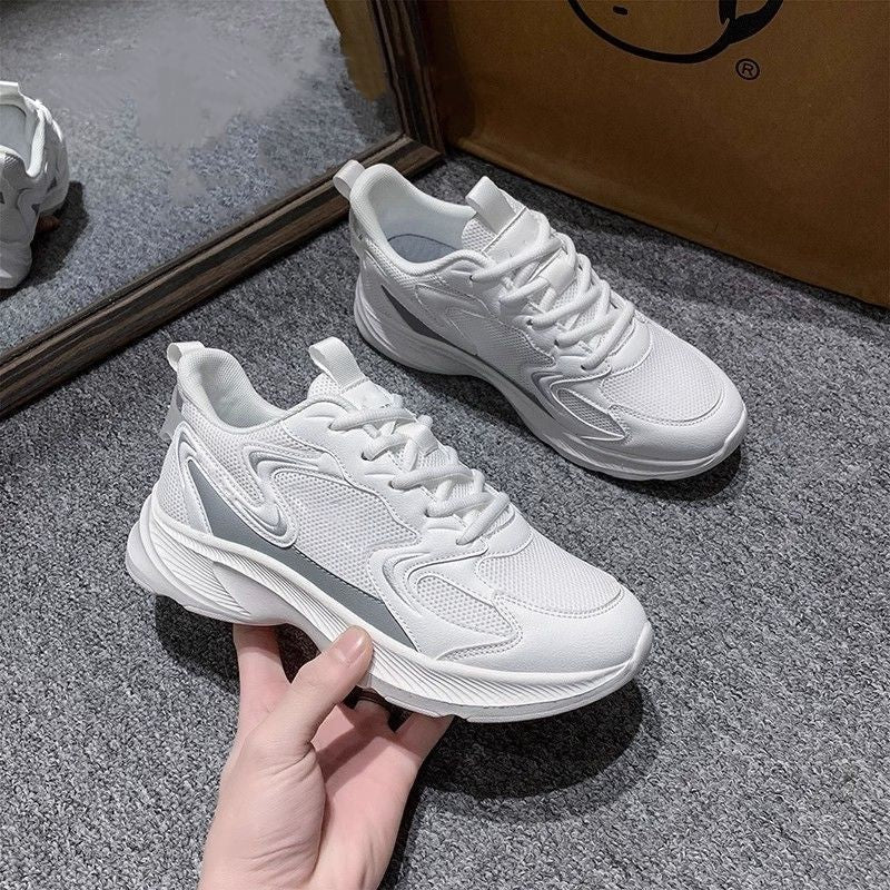 Baskets chunky à lacets pour femme avec empiècements en mesh 3
