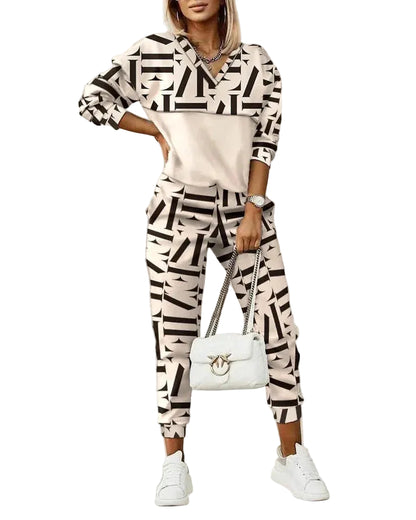 Ensemble Deux Pièces Femme avec Motif Graphique