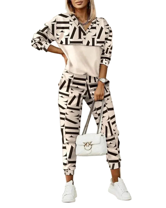 Ensemble Deux Pièces Femme avec Motif Graphique