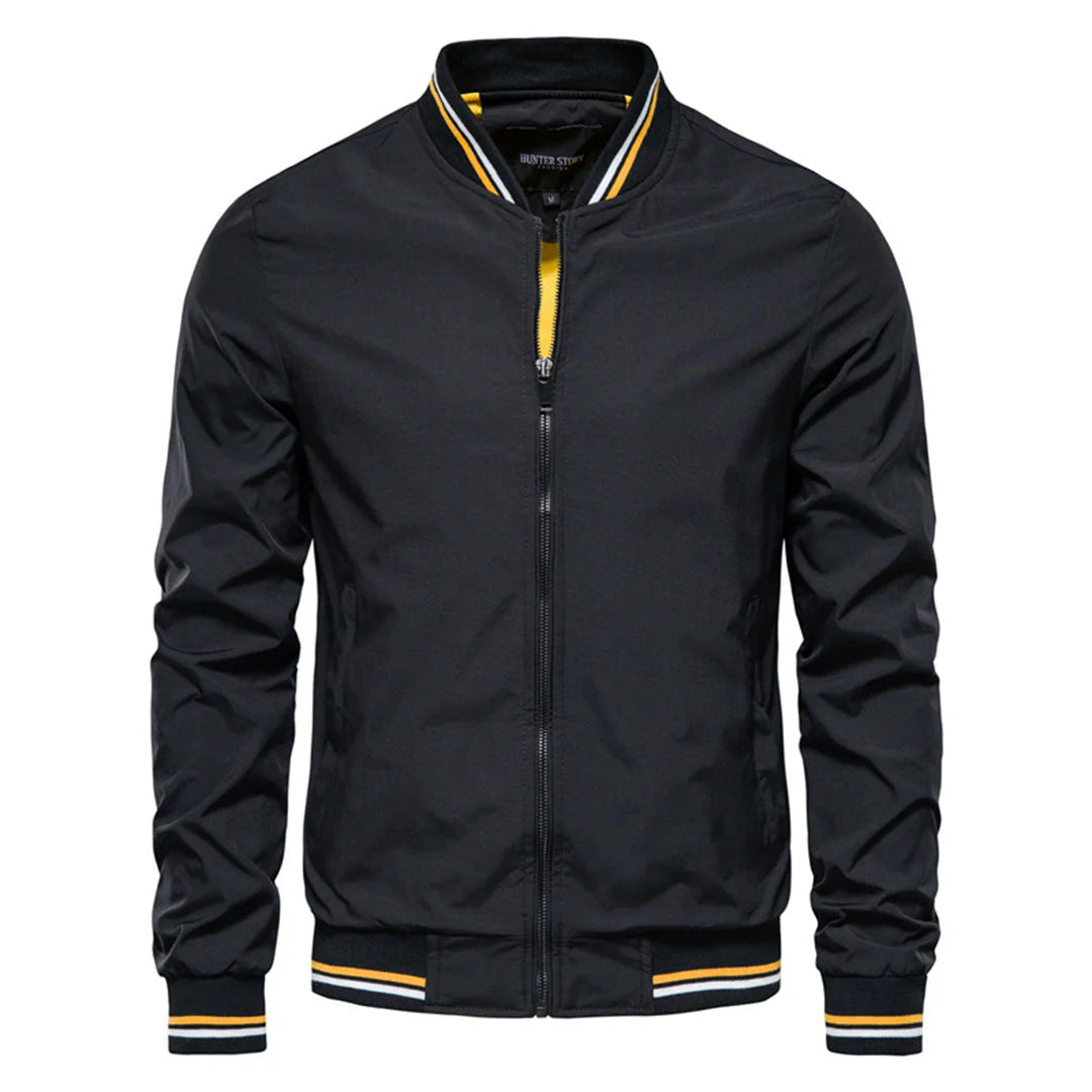 Blouson Bomber Homme avec Fermeture Zippée et Finitions Côtelées