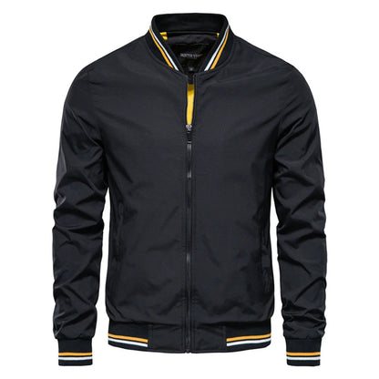 Blouson Bomber Homme avec Fermeture Zippée et Finitions Côtelées