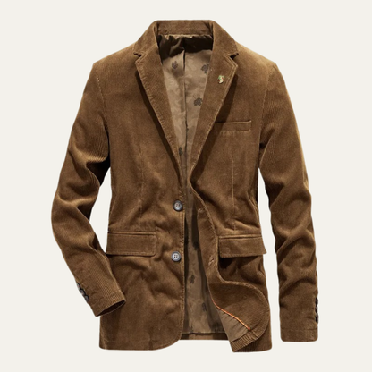 Blazer en velours côtelé pour homme avec fermeture à boutons 2