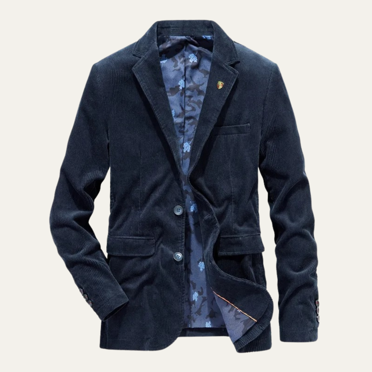 Blazer en velours côtelé pour homme avec fermeture à boutons 6