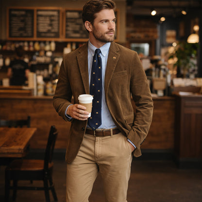 Blazer en velours côtelé pour homme avec fermeture à boutons 8