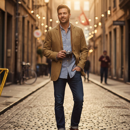 Blazer homme à boutons sur le devant avec poches plaquées 9