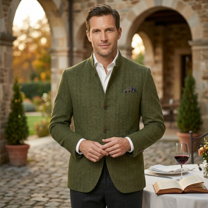 Blazer homme en tweed à motif chevrons 6