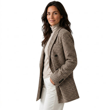 Blazer oversize à motif pied-de-poule pour femme 2