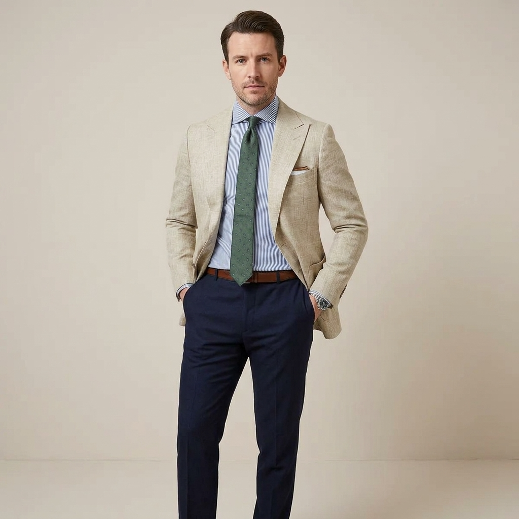 Blazer pour homme avec revers crantés et poches plaquées 2