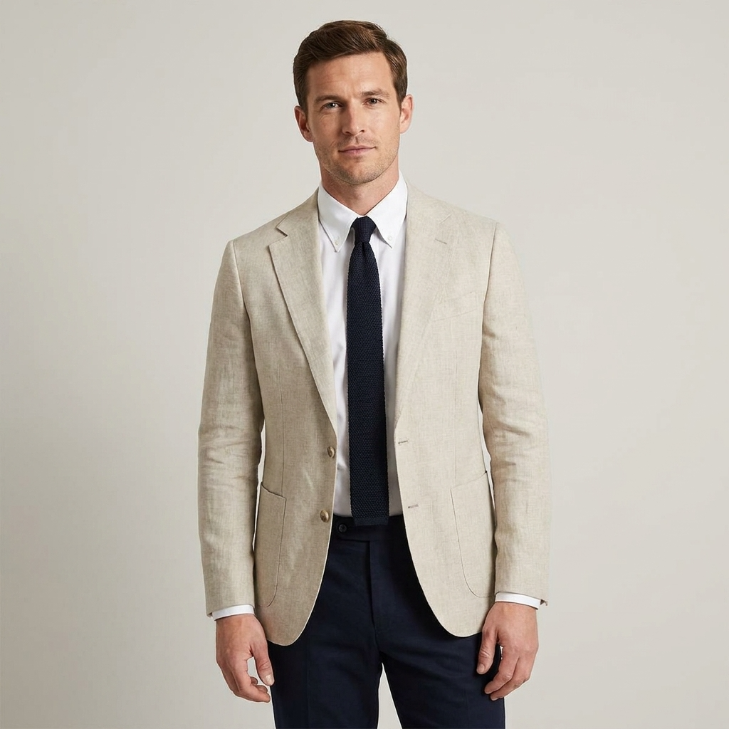 Blazer pour homme avec revers crantés et poches plaquées 3