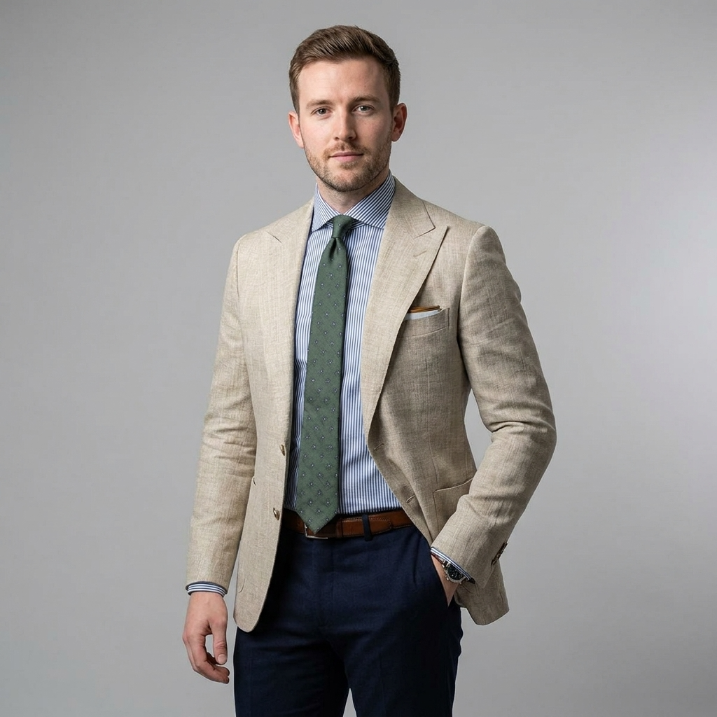 Blazer pour homme avec revers crantés et poches plaquées 4