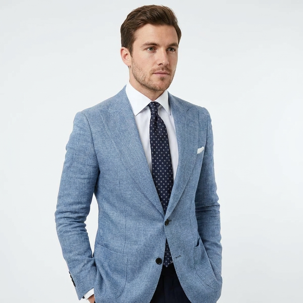Blazer pour homme avec revers crantés et poches plaquées 7