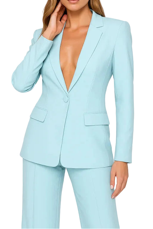 Ensemble blazer et pantalon pour femmes avec fermeture à bouton