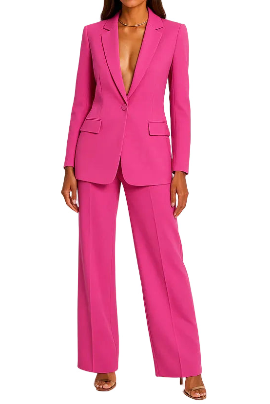 Ensemble blazer et pantalon pour femmes avec fermeture à bouton
