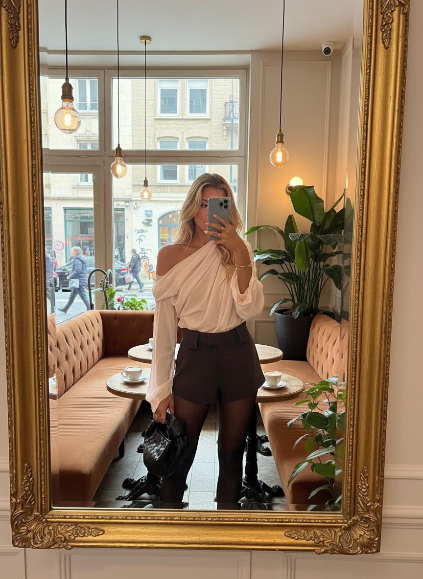 Blouse asymétrique en mousseline pour femme 7