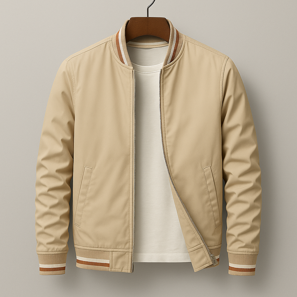 Blouson Bomber pour Homme à Bordures Rayées 2