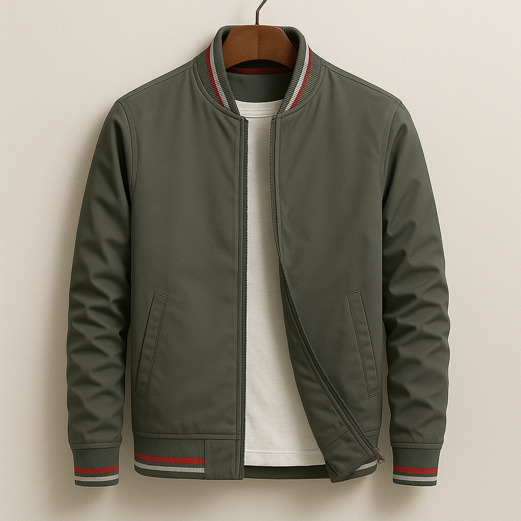 Blouson Bomber pour Homme à Bordures Rayées 3