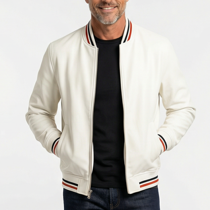 Blouson Bomber pour Homme à Bordures Rayées 7