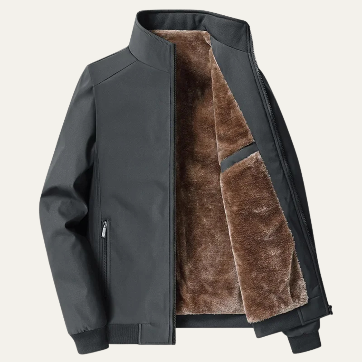 Bomber homme à col montant doublé en polaire 6