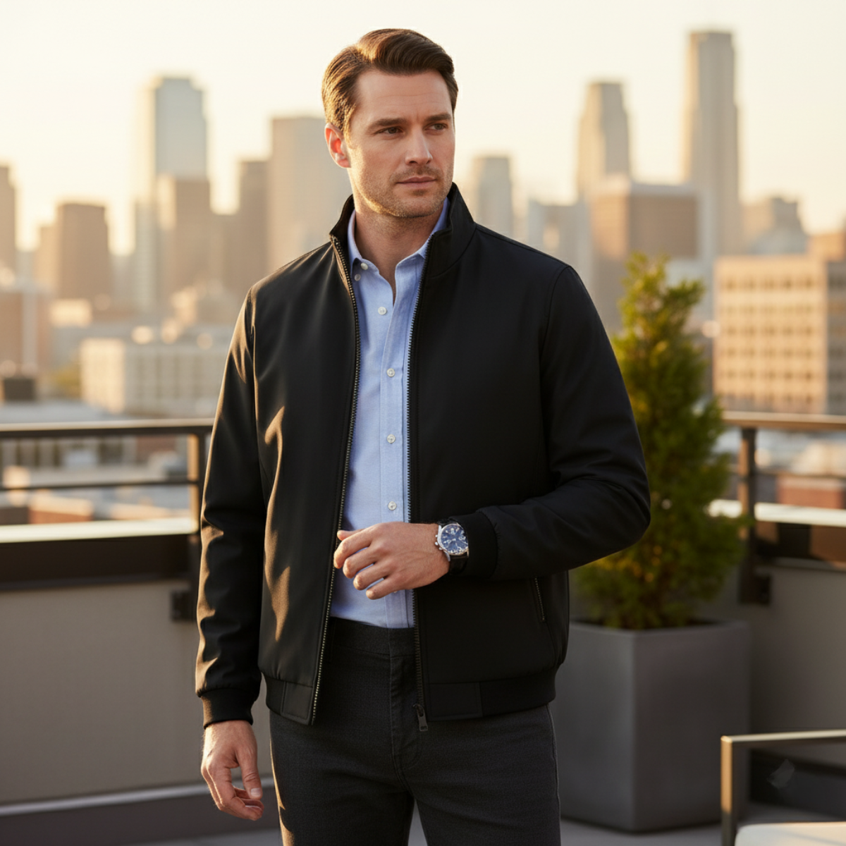 Bomber homme à col montant doublé en polaire 8