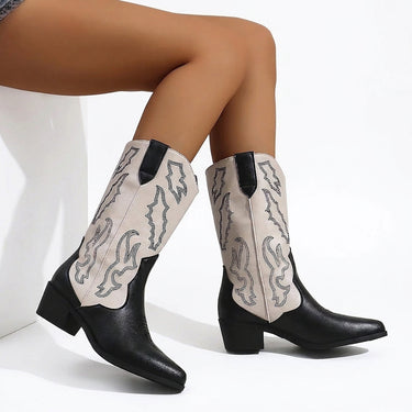 Bottes de cowboy western bicolores pour femmes 2