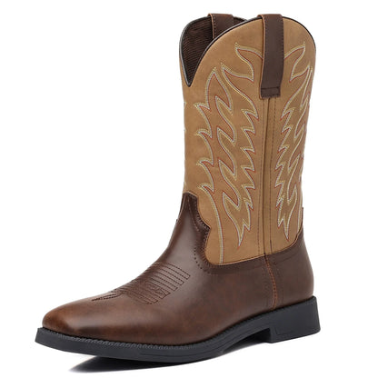 Bottes de cowboy western pour hommes avec tige brodée 6