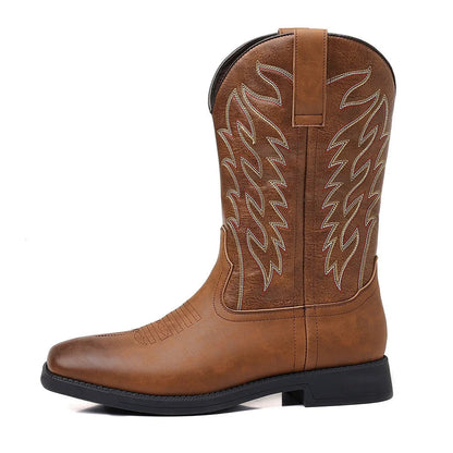 Bottes de cowboy western pour hommes avec tige brodée 8