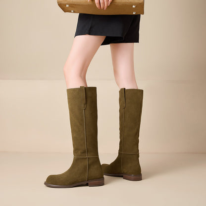 Bottes hautes en daim pour femme 9