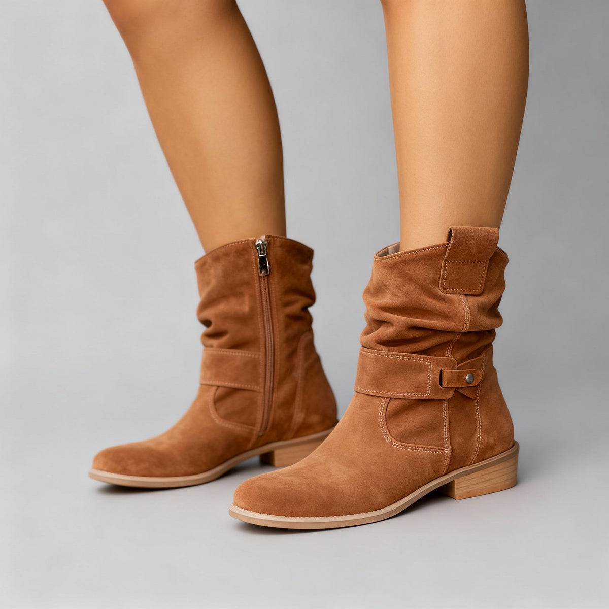 Bottes mi-mollet slouchy en daim pour femme 2