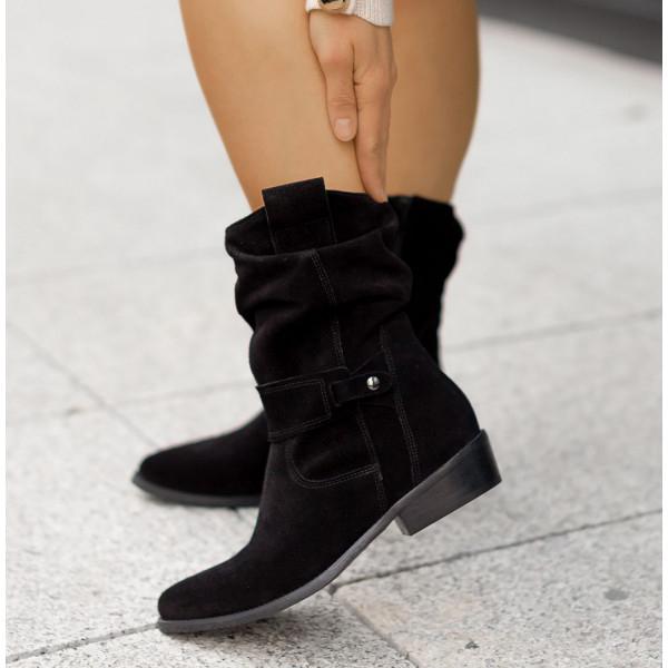 Bottes mi-mollet slouchy en daim pour femme 5