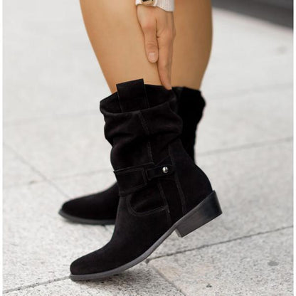 Bottes mi-mollet slouchy en daim pour femme 5