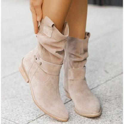 Bottes mi-mollet slouchy en daim pour femme 6