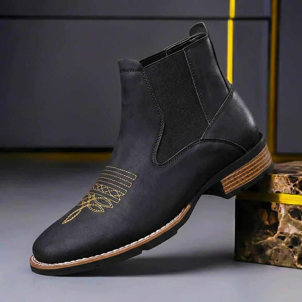 Bottines Chelsea pour homme avec détail brodé sur le bout 3