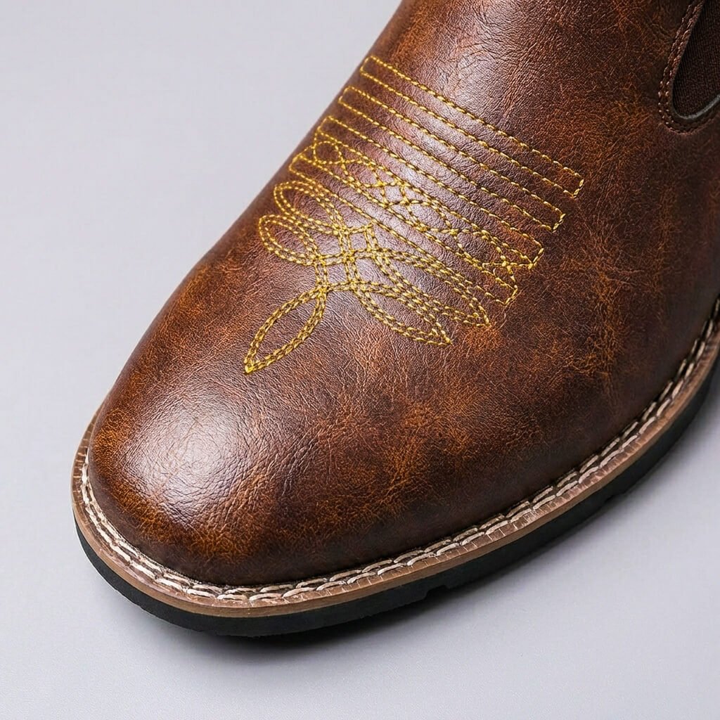 Bottines Chelsea pour homme avec détail brodé sur le bout 4