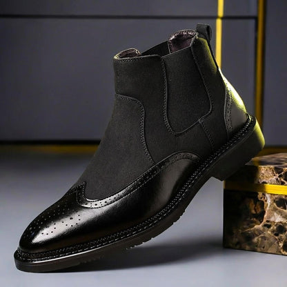 Bottines Chelsea pour homme avec détails brogues 2