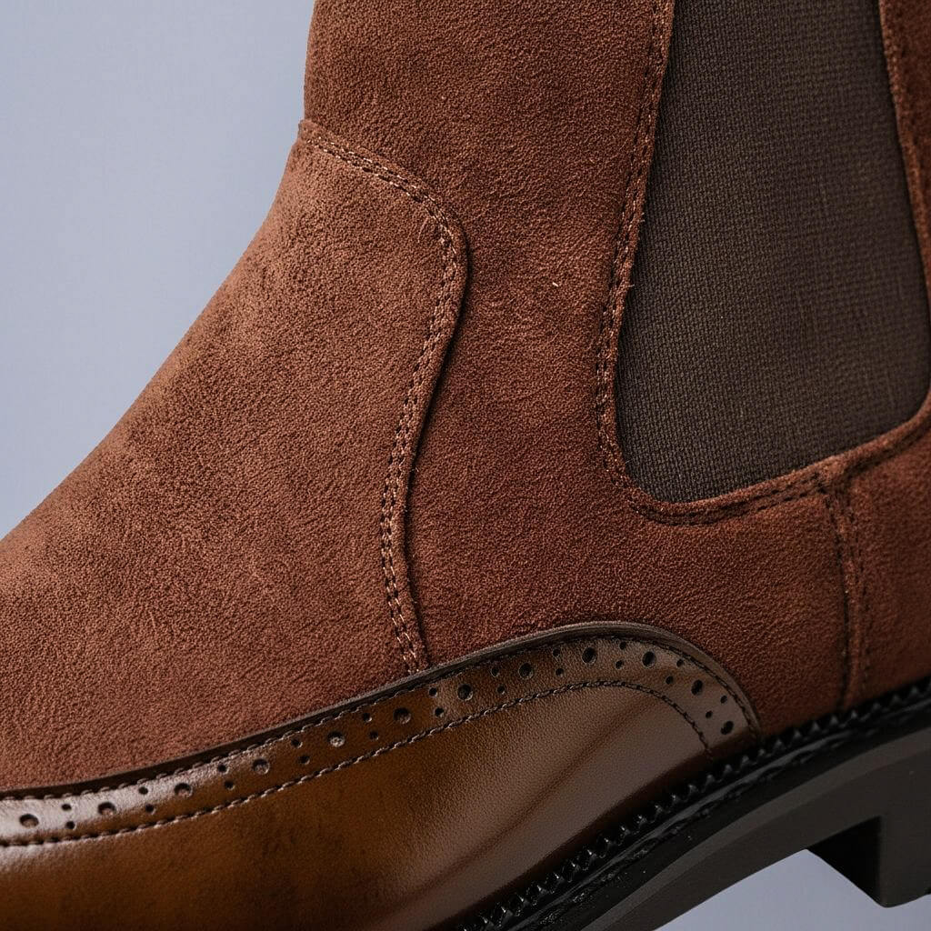 Bottines Chelsea pour homme avec détails brogues 3