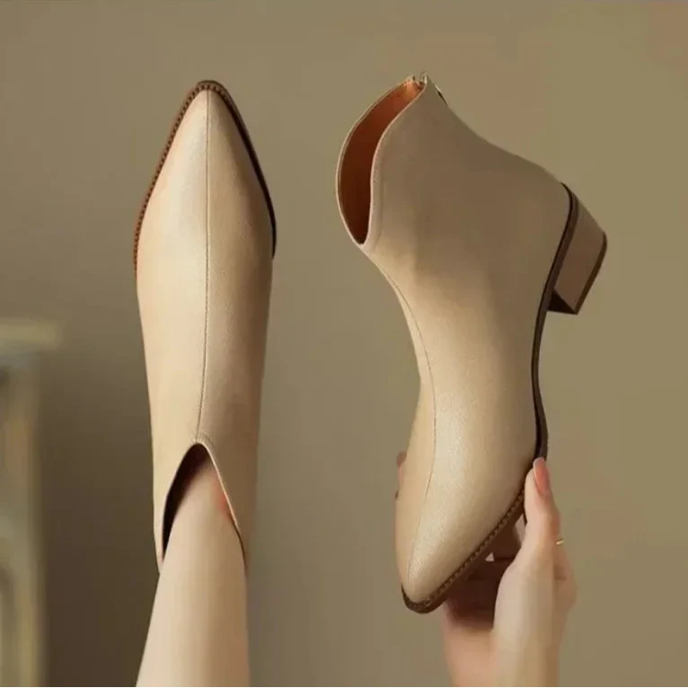Bottines à bout pointu pour femme avec talon bloc 7